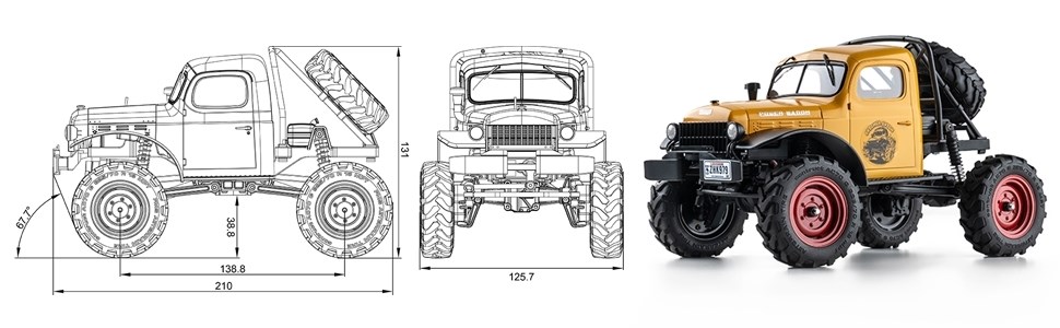 FMS FCX24 Power Wagon 1/24 Crawler Röd
